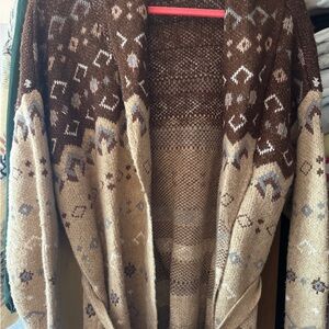 Lucky brand Cozy Brown Patterned Women's Sweater